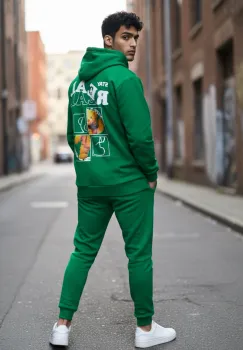 Trening barbati slim fit verde  Pantaloni + Hanorac  13360 imagine