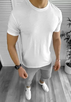 Tricou barbati alb 12453 imagine