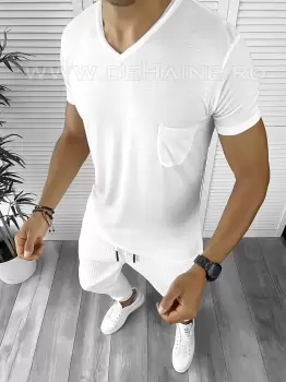 Tricou barbati alb slim fit B9303 P5-4.1 imagine