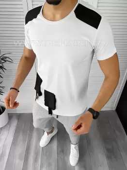 Tricou barbati alb slim fit Vagabond B1946 k1-1 imagine