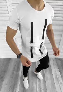 Tricou barbati alb slim fit Vagabond B1954 P11-4.2/K7-3 imagine