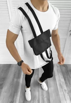 Tricou barbati alb slim fit Vagabond B1967 V5-5.1 imagine