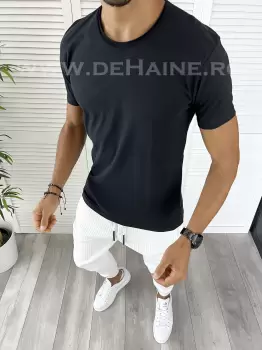 Tricou barbati negru slim fit B9301 K3-2 imagine