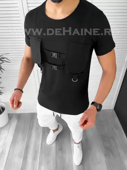 Tricou barbati slim fit negru B8519 X6-2 imagine