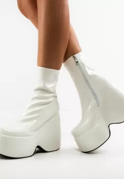 Botine dama Cosmo Albe imagine