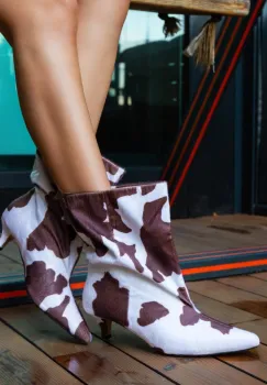 Botine dama Cow Print imagine