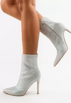 Botine dama Fatma Argintii imagine