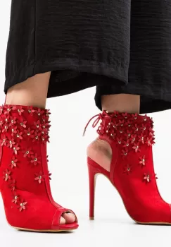 Botine dama Flowera Rosii imagine