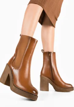 Botine dama Justi Camel imagine