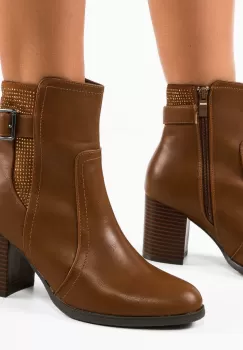 Botine dama Kiana Camel imagine