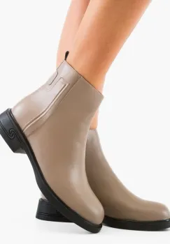 Botine dama Leo Khaki imagine