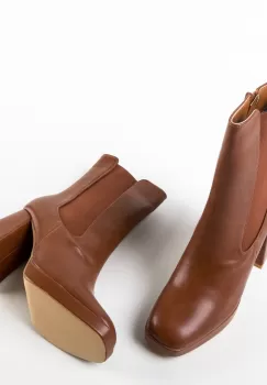 Botine dama Negon Camel imagine