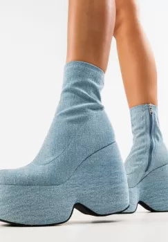 Botine dama Stelar Albastre 2 imagine