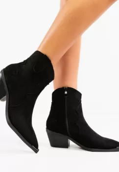 Botine dama Suriante Negre imagine