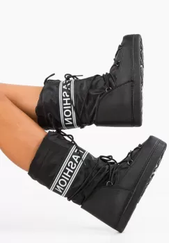 Cizme dama Moskin Negre imagine