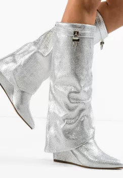 Cizme dama Murcatto Argintii imagine