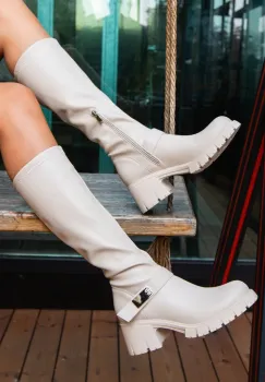 Cizme dama Sarsy Bej imagine