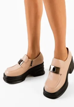 Pantofi casual dama Natheo Bej imagine