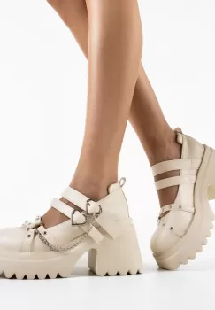 Pantofi Casual dama Ykeaz Bej imagine