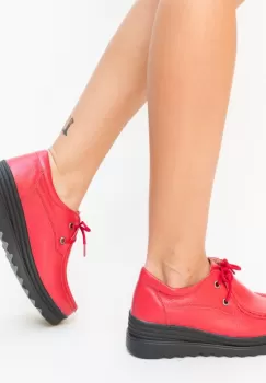 Pantofi Casual Petro Rosii imagine