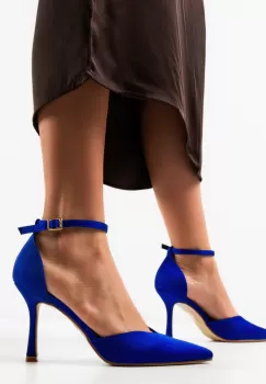 Pantofi cu toc Cafelini Albastri imagine