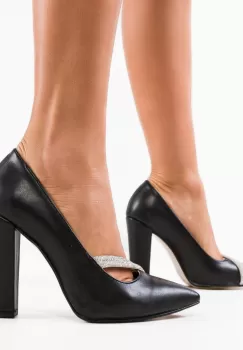 Pantofi cu toc Fabes Negri 2 imagine
