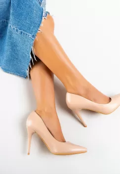 Pantofi cu toc Karam Bej imagine