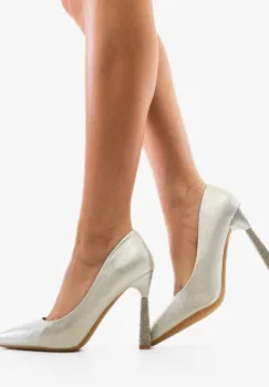 Pantofi cu toc Karem Argintii imagine