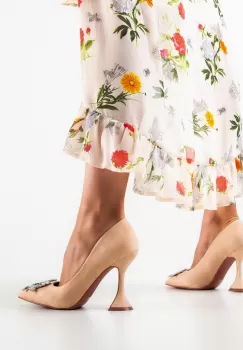 Pantofi cu toc Luja Bej imagine