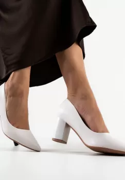 Pantofi cu toc Mylkay Albi imagine