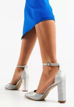 Pantofi cu toc Nakara Argintii imagine