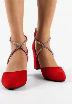 Pantofi cu toc Santos Rosii imagine