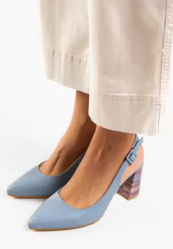 Pantofi cu toc Soka Albastrii imagine