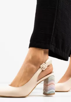 Pantofi cu toc Soka Roz imagine