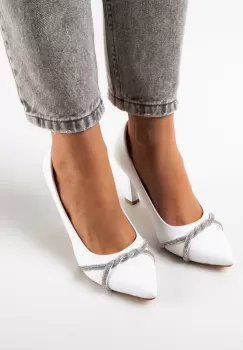 Pantofi cu toc Yajo Albi imagine