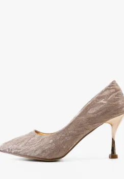 Pantofi dama cu toc Coral Aurii imagine