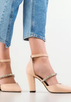 Pantofi dama Indian Bej 2 imagine