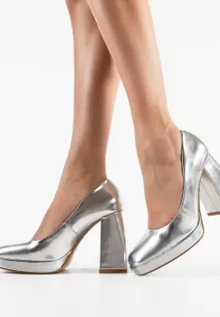 Pantofi dama Violet Argintii imagine