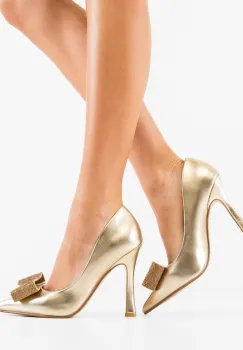 Pantofi stiletto dama Bradle Aurii imagine