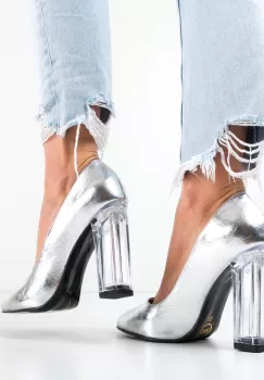 Pantofi Uflet Argintii imagine
