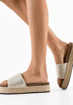 Papuci dama Kausar Argintii imagine