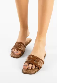 Papuci dama Stomp Camel imagine