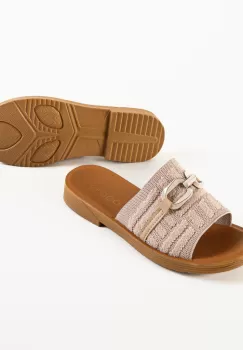 Papuci dama Tabby Bej imagine