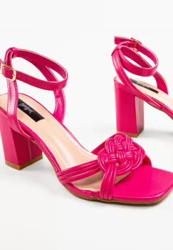 Sandale cu toc Antonela Fuchsia imagine
