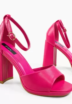 Sandale cu toc Apolon Fuchsia imagine