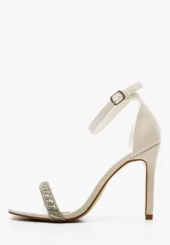 Sandale cu toc Eteset Albi imagine