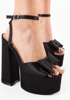 Sandale cu toc Gallen Negre imagine