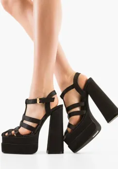 Sandale cu toc Giles Negre imagine