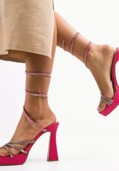 Sandale cu toc Keane Fuchsia imagine
