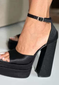 Sandale cu toc Laverne Negre imagine